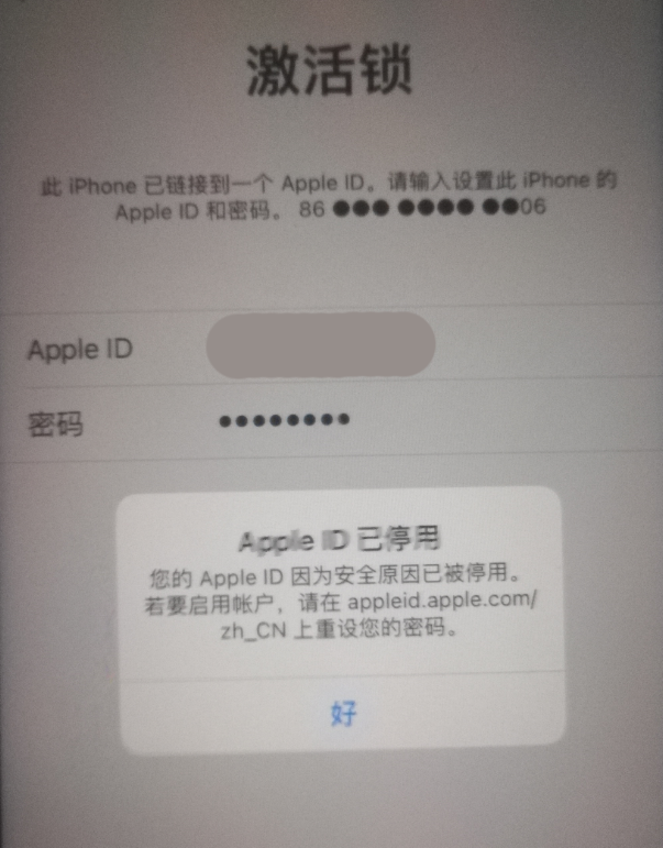 芜湖苹果手机维修分享iPhone 12 出现提示“Apple ID 已停用”怎么办 